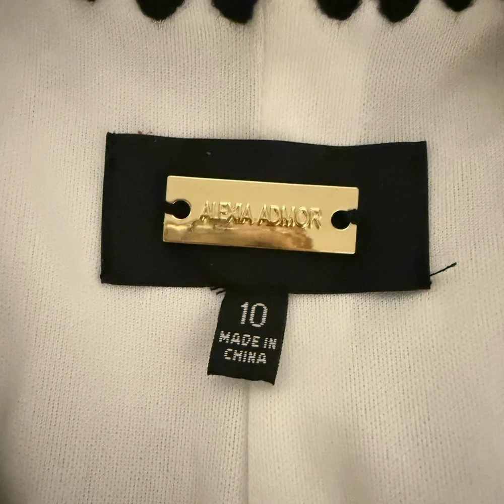 Alexia Admor Jaiya V-Neck Scuba Crepe Button-Down Dress | Size 10 | NWOT - Picture 2 of 8